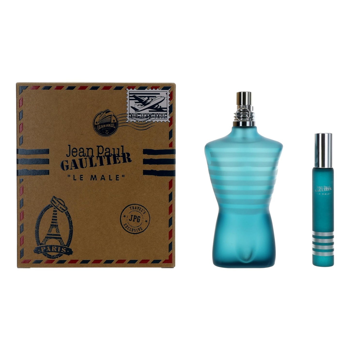 Jean Paul Gaultier Le Male by JPG, 2 Piece Set men with Travel Spray