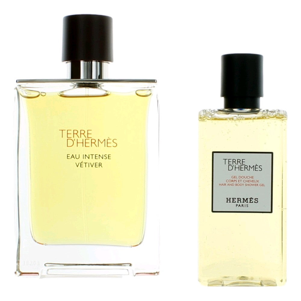 Terre D'Hermes Eau Intense Vetiver by Hermes, 2 Piece Gift Set for Men