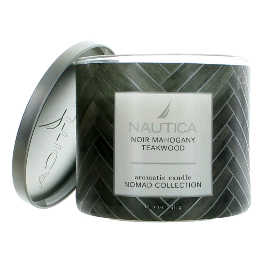 Nautica 14.5 oz Soy Wax Blend 3 Wick Candle - Noir Mahogany Teakwood